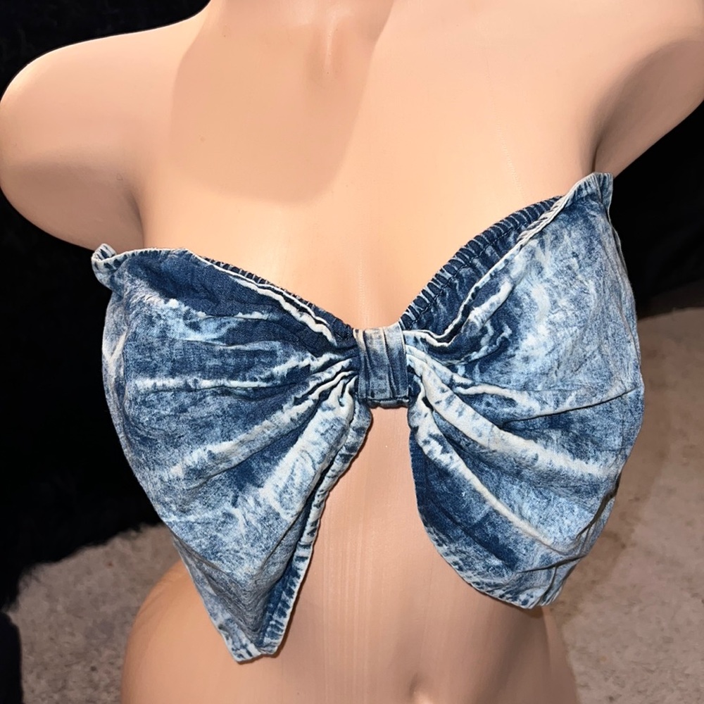 Denim bralette. Worn once. Small